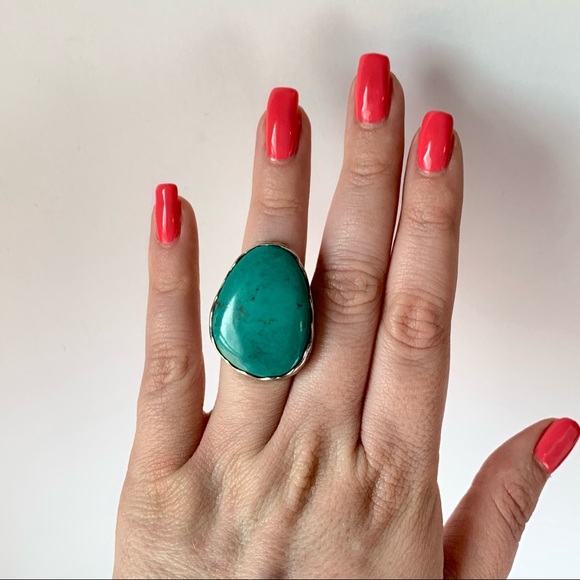 Silpada Tumbled Turquoise Cocktail Ring 925 - Picture 8 of 8